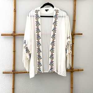 Embroidered Kimono Top